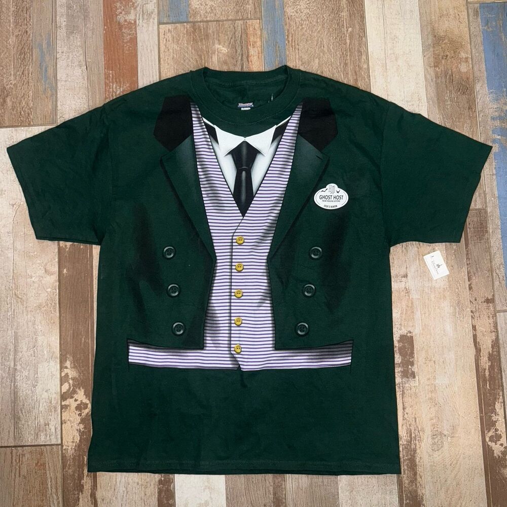 Disney Parks Haunted Mansion Ghost Host Disneyland T-Shirt Adult XL Green NEW
